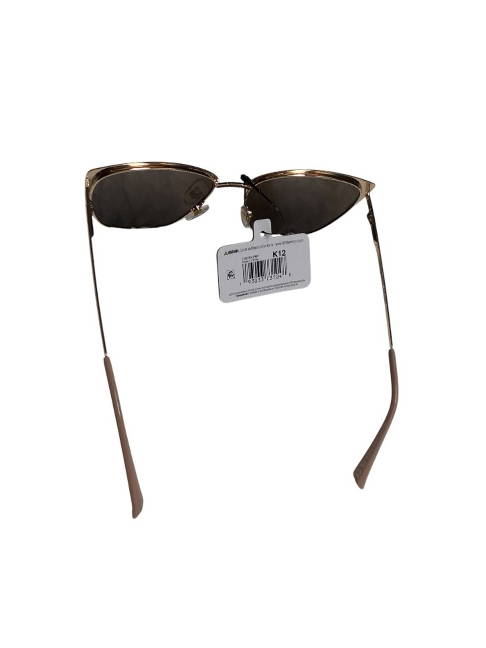 Foster Grant Polarized Gold Metal Cat-Eye Sunglasses with Brown Lenses - Picture 10 of 13